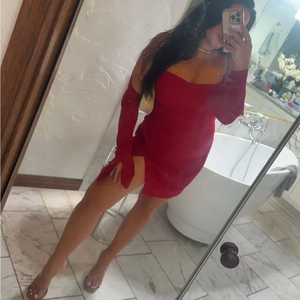 Red mini dress